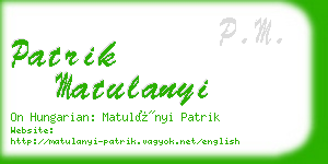 patrik matulanyi business card